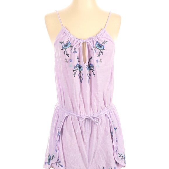 Intimately by Free People Lilac Floral Embroidered Romper S - Picture 2 of 3